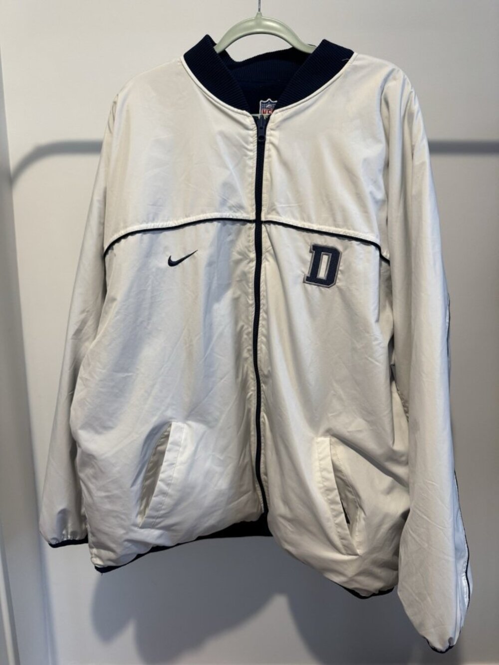 Vintage Nike Dallas Cowboys Reversible Jacket Men's XXL Navy Full Zip NFL